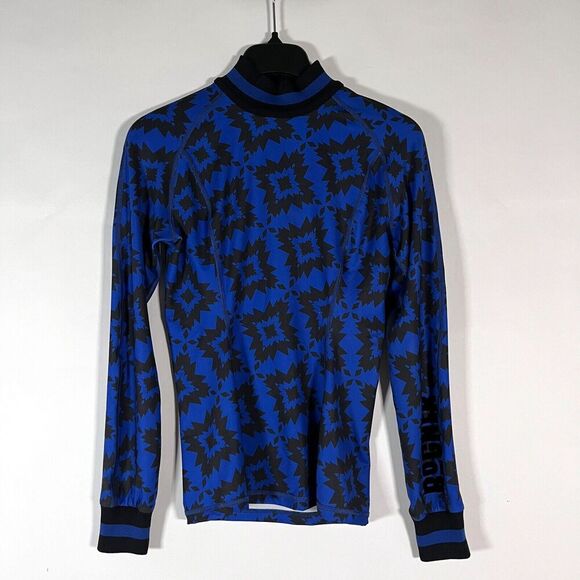 Bogner First Base Layer Size XS Snowflake Long Sleeve Black‎ Blue Ski Snowboard - Picture 1 of 13